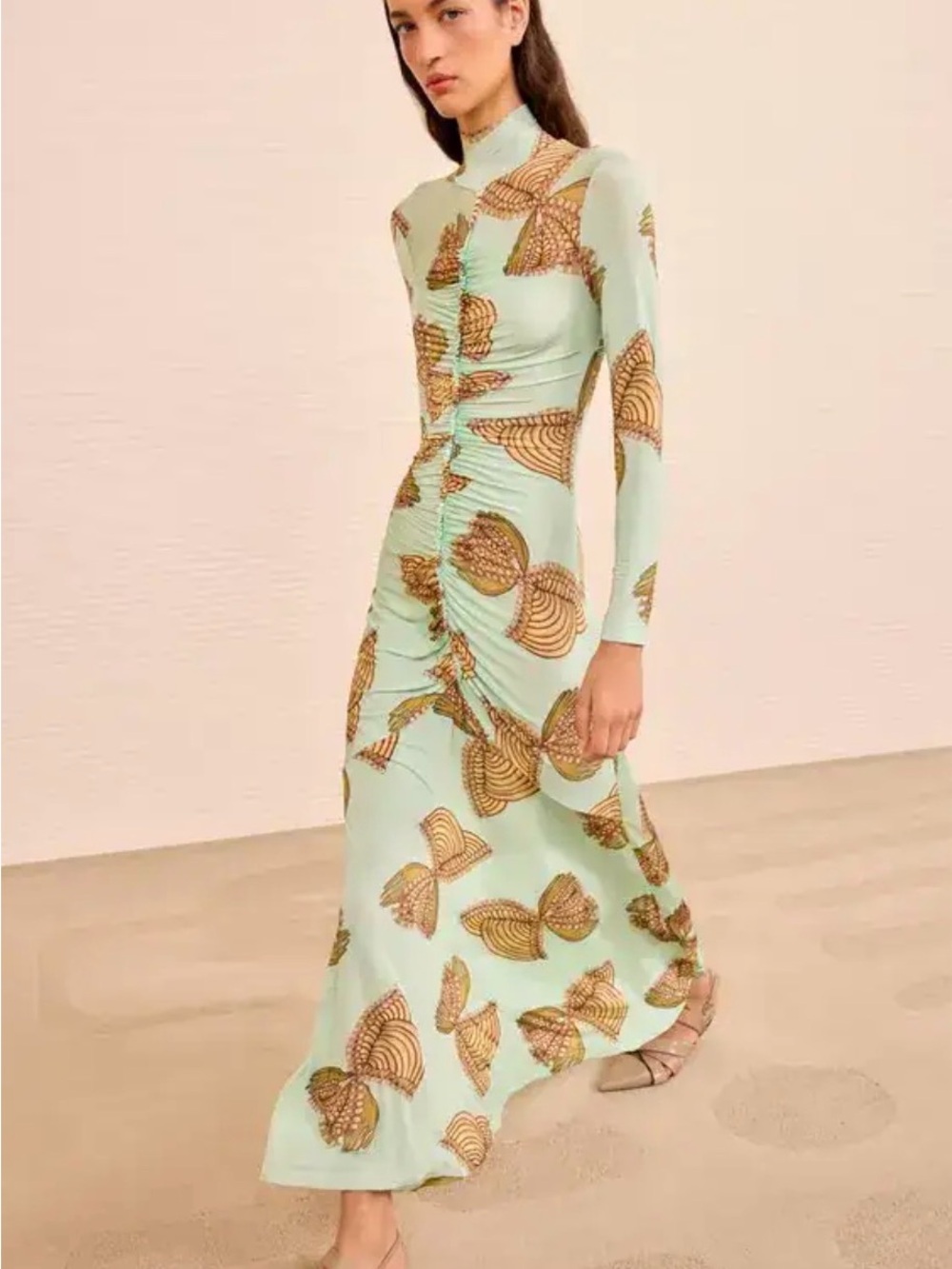 Ulla Johnson Ida Ruched Turtleneck Maxi Dress